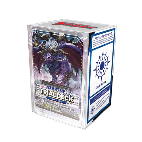 Start up trial deck box with a winged and horned fantasy creature in the colour purple on the front