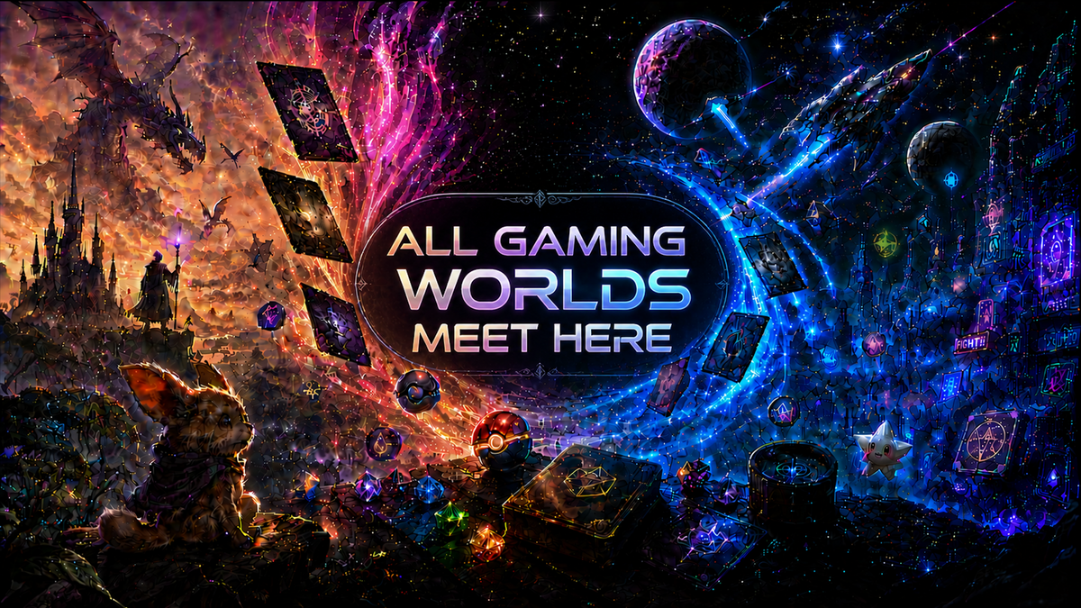 Shuffled Hero banner with the words "all gaming worlds meet here"