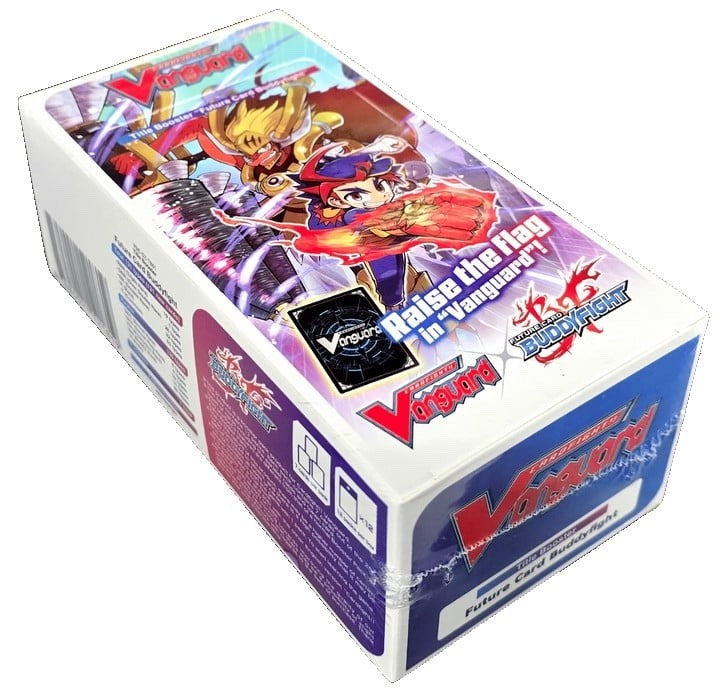 Cardfight!! Vanguard Future Card Buddyfight Booster display box (12 Count), sealed product shown from an angled front view.