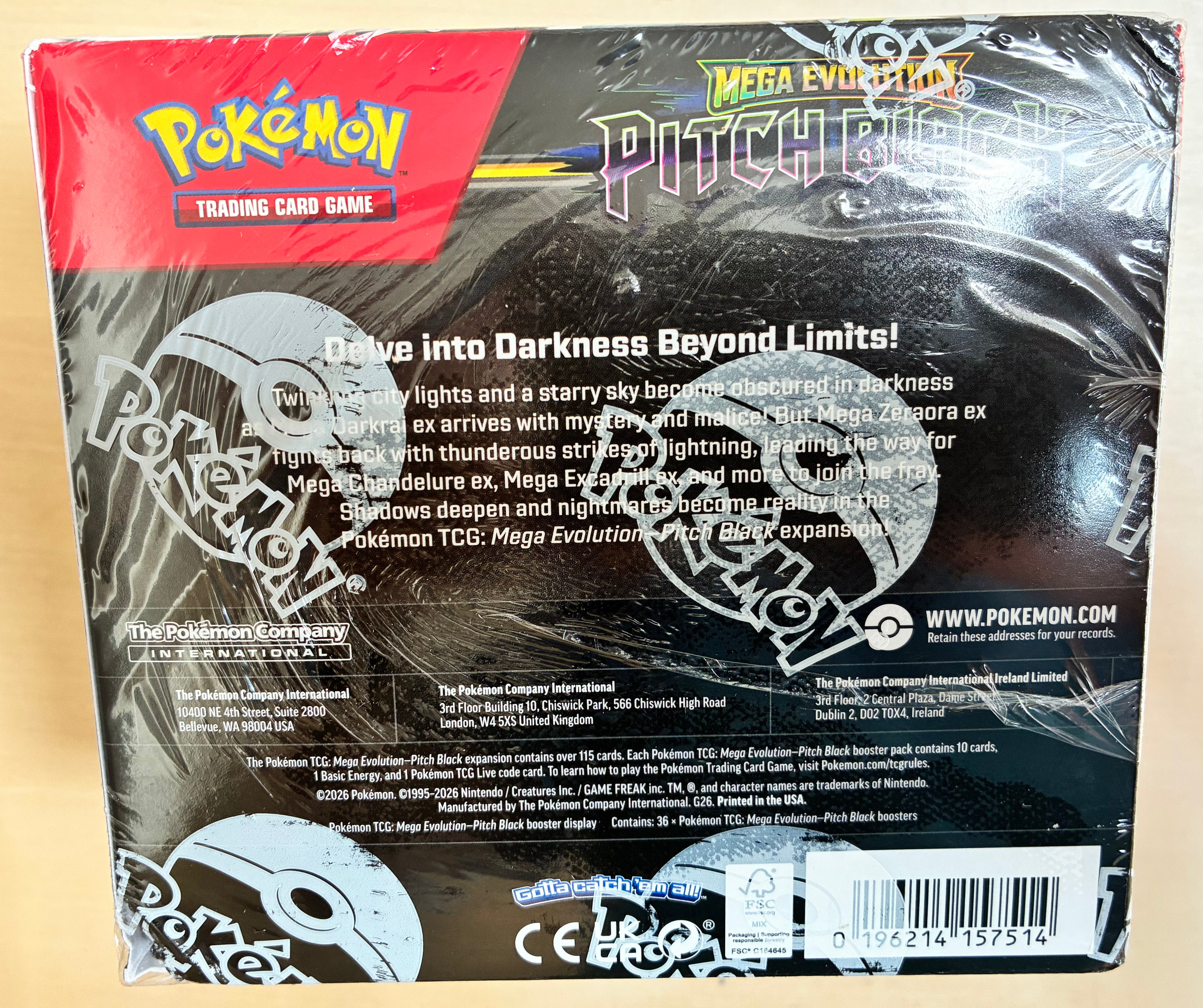 Pokemon Mega Evolution Pitch Black Booster Box Sealed (36 Packs)