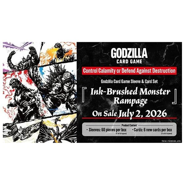 Godzilla Ink Brushed Monster Rampage Sleeve & Card Set