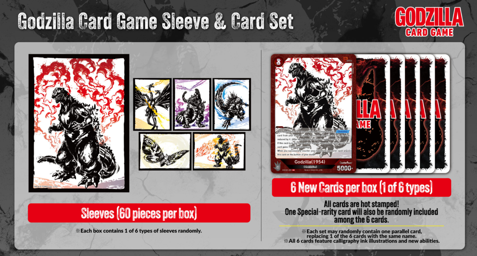 Godzilla Ink Brushed Monster Rampage Sleeve & Card Set