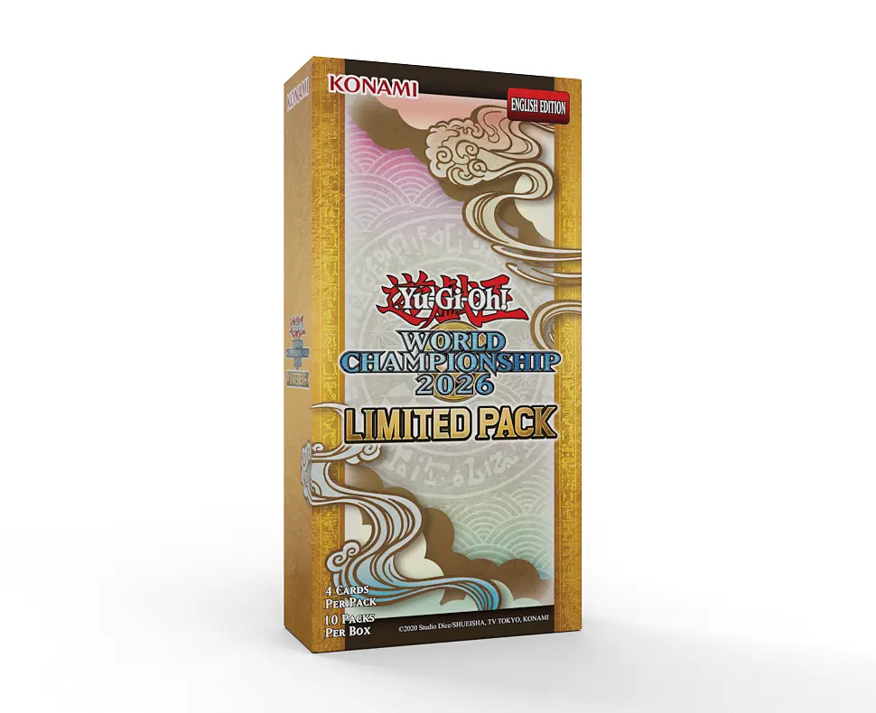 Yu-Gi-Oh! World Championship 2026 Limited Pack box with Konami branding on a white background
