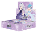 A Re:Zero Vol. 3 English Edition trading card display box with anime character artwork of Rem and Emilia on a white background.