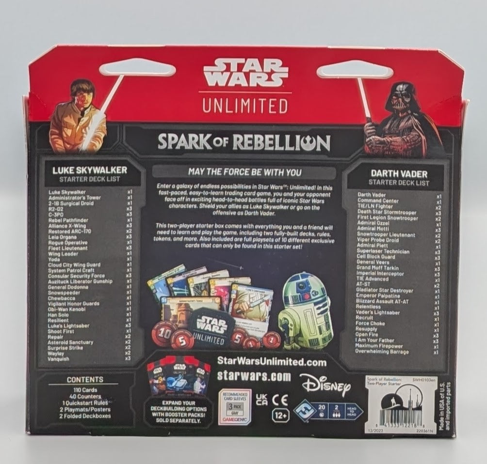 Star Wars:Unlimited Spark Of The Rebellion Two Player Starter