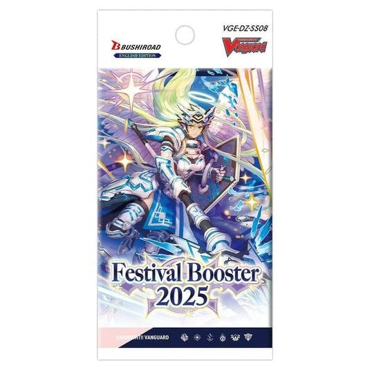 Festival Booster 2025 trading card game booster pack with character illustration on a white background