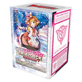Card game deck box with character illustration on a white background